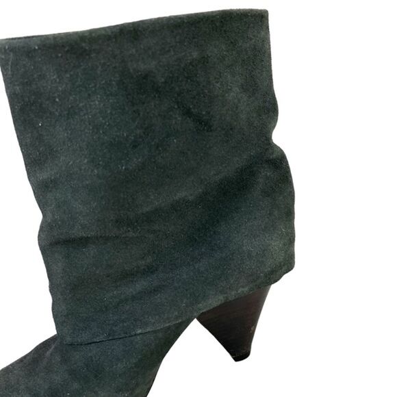 STEVE MADDEN FOLD High Cone Heels Ankle Boots Gray Suede Genuine Leather sz 7 M - Picture 12 of 16